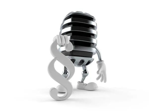 Personaje del micrófono con símbolo de párrafo — Foto de Stock