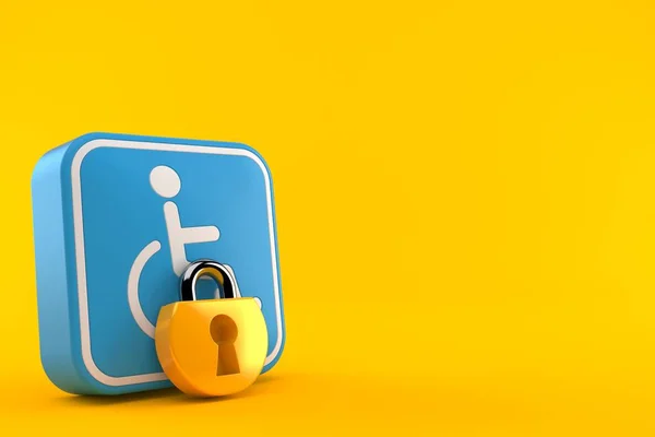 Símbolo Handicap con candado —  Fotos de Stock