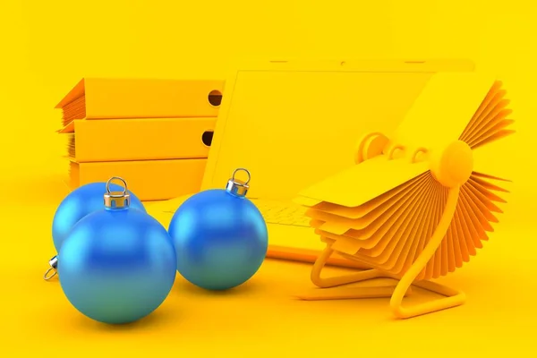 Office background with christmas ornament
