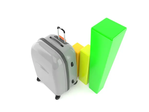 Suitcase with chart — Stock Photo, Image