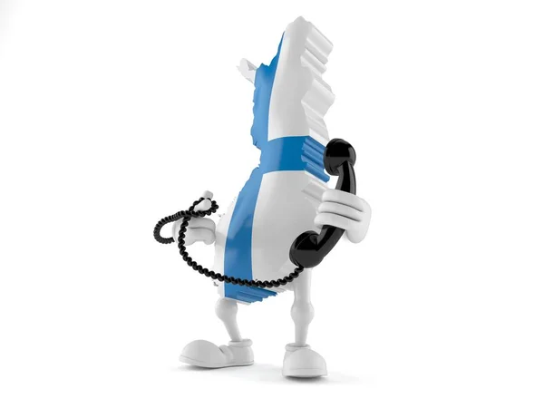 Finland character holding a telephone handset — Stock Photo, Image