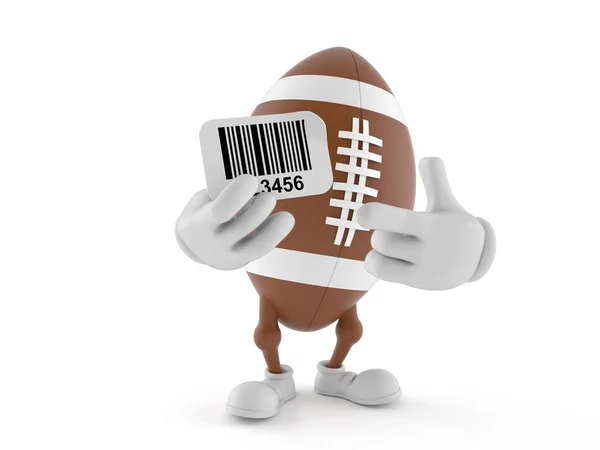 Rugby character holding barcode — Stock Photo, Image