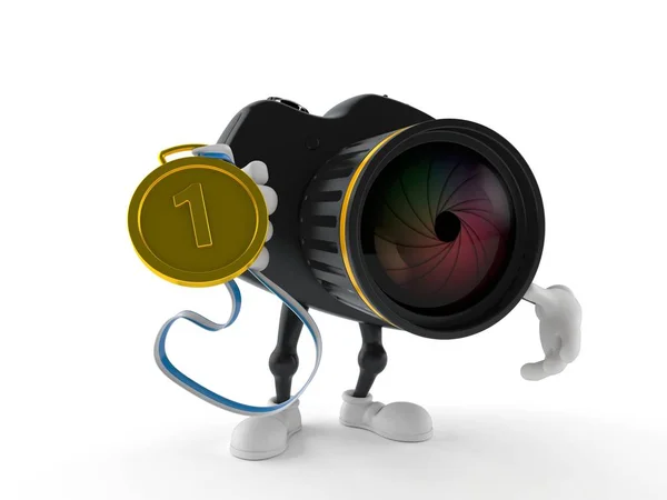 Camera karakter met gouden medaille — Stockfoto