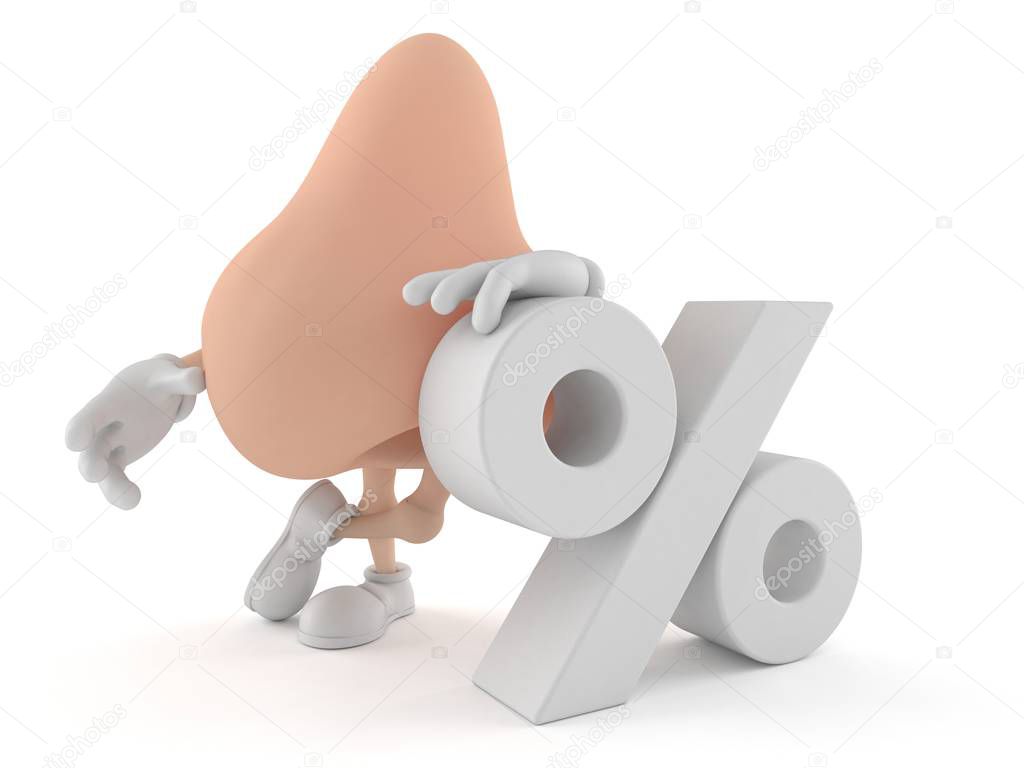 Nose character with percent symbol