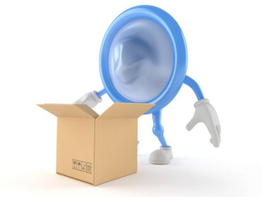 Açık karton kutulu prezervatif karakteri