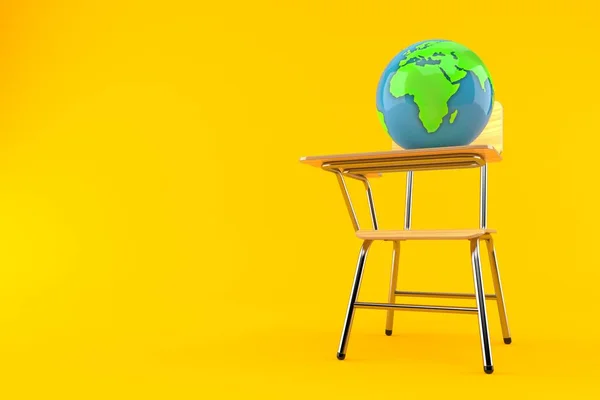 Wereldbol op schoolstoel — Stockfoto