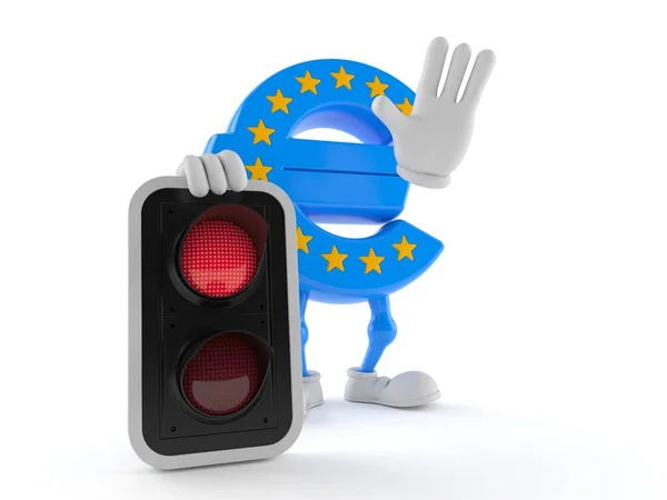 Euro-Währungscharakter mit Rotlicht — Stockfoto