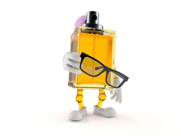 Perfume personagem segurando óculos — Fotografia de Stock