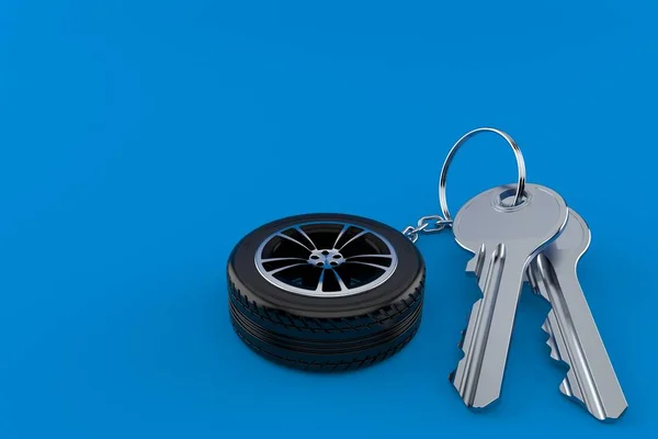 Neumático de coche con llaves —  Fotos de Stock