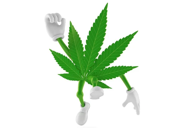 Cannabis character jumping in joy — Stock Photo, Image