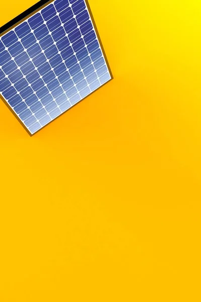 Pannello fotovoltaico su sfondo arancione — Foto Stock