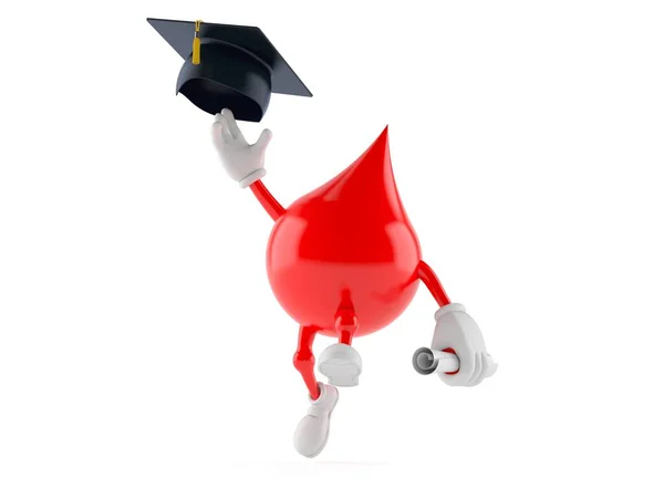 Blood character throwing mortar board — Stock Photo, Image