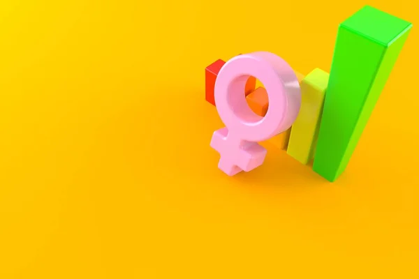 Vrouwelijk gendersymbool met grafiek — Stockfoto