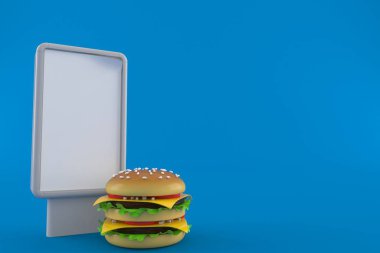 Cheeseburger with blank billboard