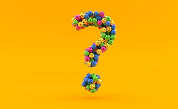 Лотерейные шары в форме вопросительного знака
