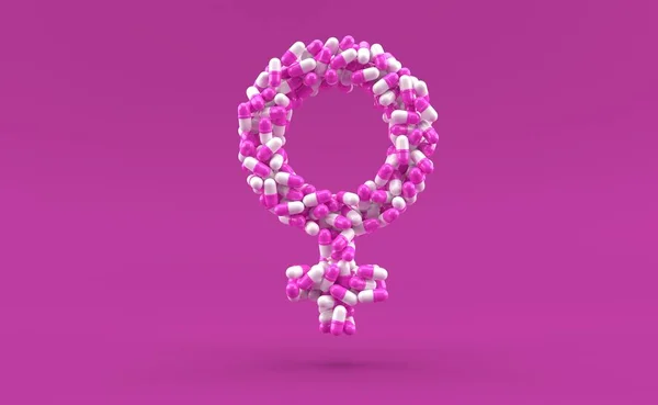 Pillole in forma di genere femminile — Foto Stock