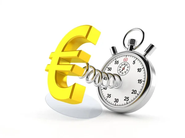 Euro valuta met stopwatch — Stockfoto