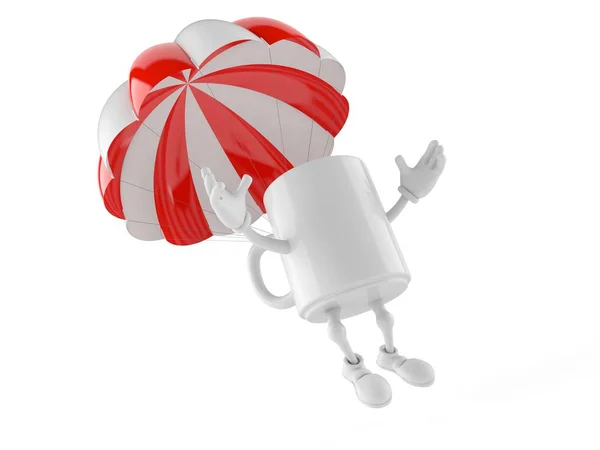 Personaggio tazza con paracadute — Foto Stock