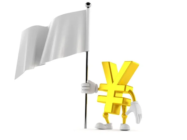 Yen-tecken med blank flagga — Stockfoto