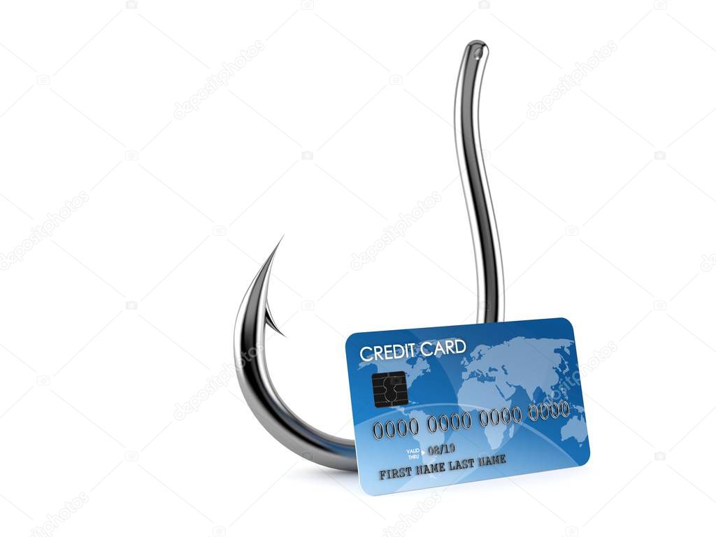 Fishing hook with credit card