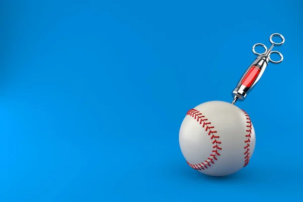 Baseboll med spruta — Stockfoto