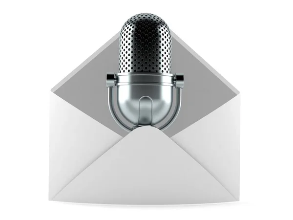 Radio microphone inside envelope — 스톡 사진