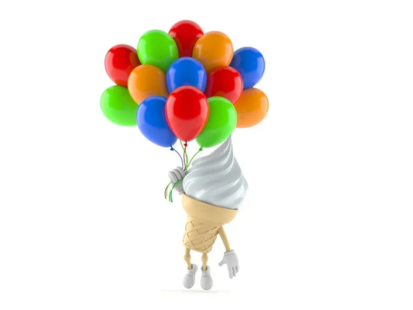 Lody postać latające z balonami — Zdjęcie stockowe
