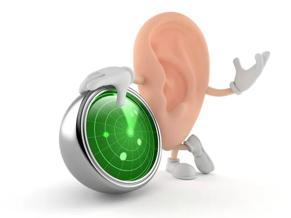 Ear character with radar — Stock Photo, Image