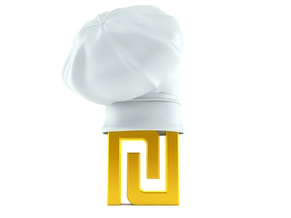 Shekel símbolo de moneda con sombrero de chef —  Fotos de Stock