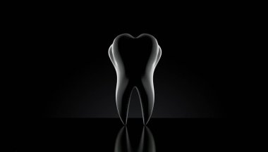 Siyah arka plan üzerine diş