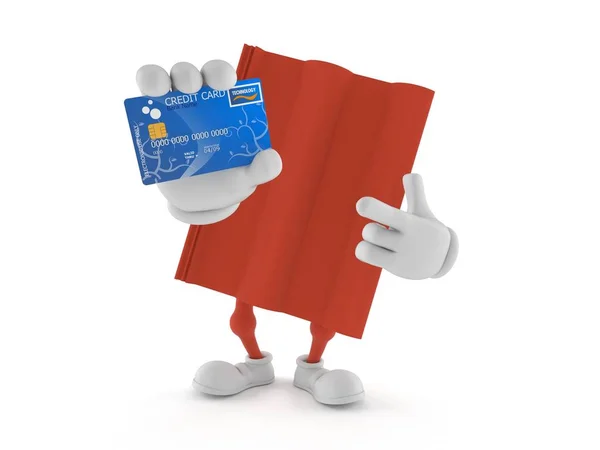Caráter telha segurando cartão de crédito — Fotografia de Stock