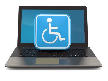 Dizüstü bilgisayarlı özürlü sembol