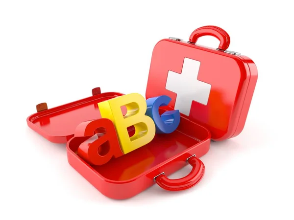 ABC text inside first aid kit — Stock Photo, Image