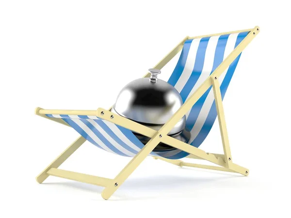 Hotel bell on deck chair — 스톡 사진