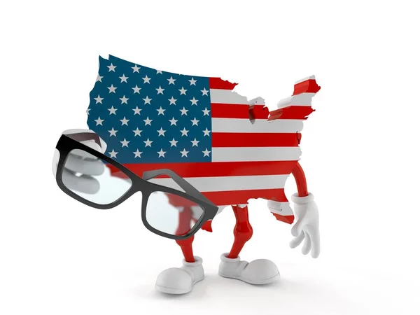 USA character holding glasses — Stock Photo, Image