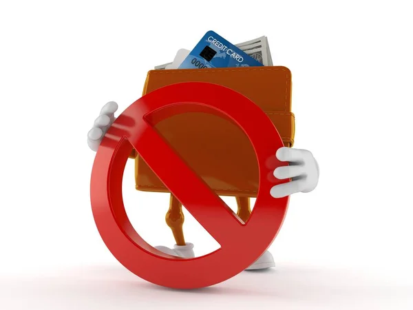 Plånbokstecken med förbjuden symbol — Stockfoto