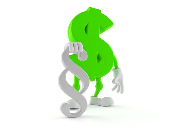 Personagem de dólar com símbolo de parágrafo — Fotografia de Stock