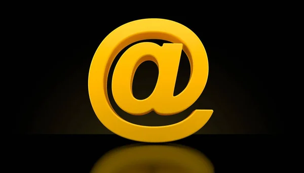 黑色背景上的电子邮件符号 — 图库照片