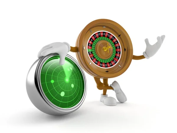 Roulette character with radar — Stok fotoğraf