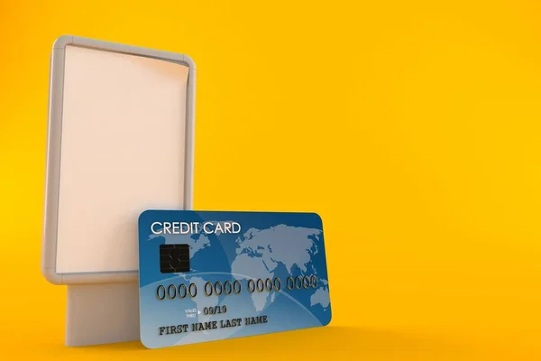 Creditcard met blanco reclamebord — Stockfoto