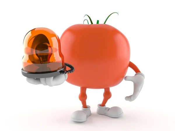 Carácter de tomate con sirena de emergencia — Foto de Stock