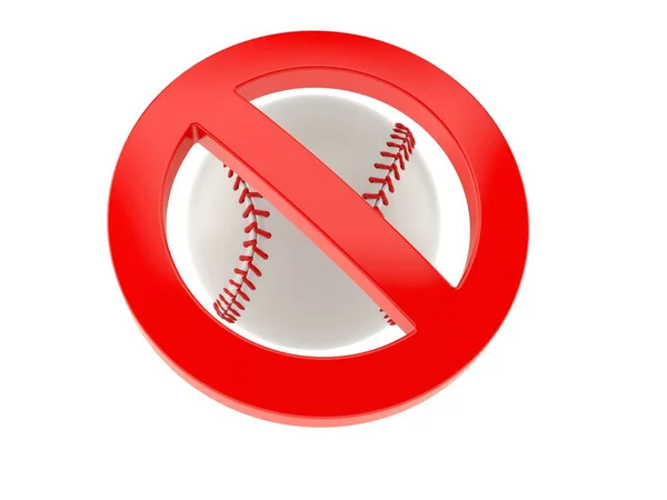 Бейсбольный мяч с запрещенным символом — стоковое фото