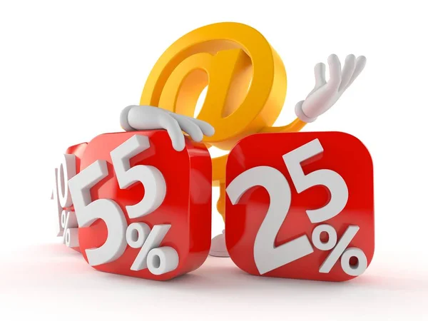 E-mail character with percent symbol — Stock Photo, Image