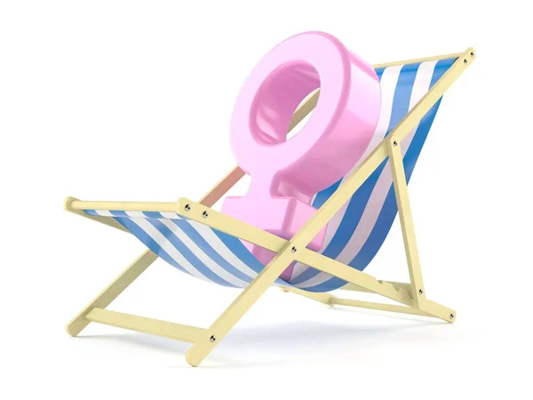 Feminino símbolo de gênero na cadeira deck — Fotografia de Stock