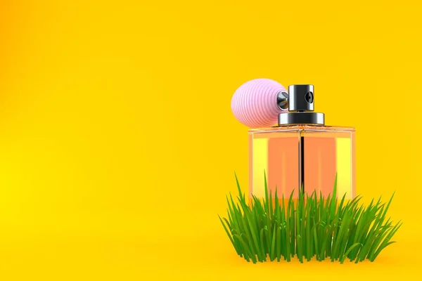 Frasco de perfume na grama — Fotografia de Stock