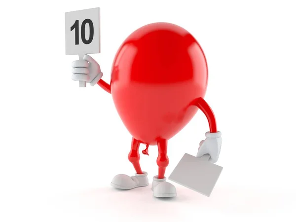 Balloon character with rating number — Stock Photo, Image