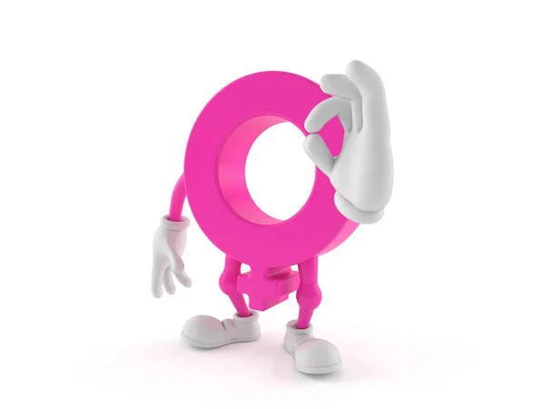 Weibliche Gender-Symbolfigur mit OK-Geste — Stockfoto