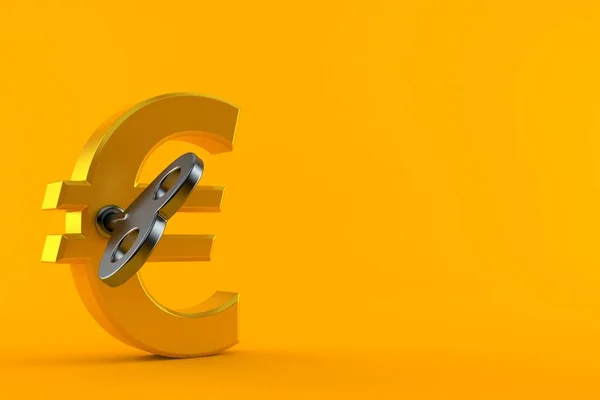 Valuta Euro con chiave orologiera — Foto Stock