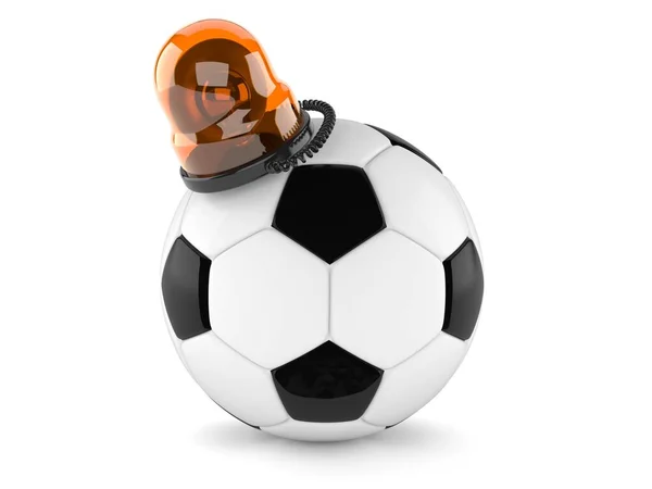 Soccer ball with emergency siren — Stock Photo, Image