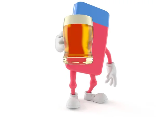 Iskolai gumi karakter kezében sör üveg — Stock Fotó